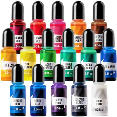 ALEXES Liquid Dye for Candle Making Epoxy Resin Dye - Colorant Drops - 16 Candle Liquid Colors for Wax Epoxy Colorant 16 Colors Set - Premium Colors for Wax