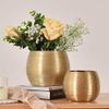 Ceramic Joe electroplated Gold Ceramic Flowerpot Creative Drawing Round vase Dining Room Living Room Bedroom Ornaments (Large 6.6in) view 3