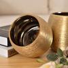 Ceramic Joe electroplated Gold Ceramic Flowerpot Creative Drawing Round vase Dining Room Living Room Bedroom Ornaments (Large 6.6in) view 4
