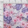 oneOone Viscose Jersey Light Grayish Blue Fabric Leaves & Flower Floral Dress Material Fabric Print Fabric By The Yard 60 Inch Wide view 1