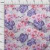 oneOone Viscose Jersey Light Grayish Blue Fabric Leaves & Flower Floral Dress Material Fabric Print Fabric By The Yard 60 Inch Wide view 2