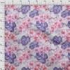 oneOone Viscose Jersey Light Grayish Blue Fabric Leaves & Flower Floral Dress Material Fabric Print Fabric By The Yard 60 Inch Wide view 3