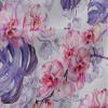 oneOone Viscose Jersey Light Grayish Blue Fabric Leaves & Flower Floral Dress Material Fabric Print Fabric By The Yard 60 Inch Wide view 4