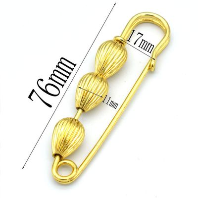 Rose Gold Safety Pins Brooch Decorative Charms with Loops for Jewelry Kilt Knitted Fasteners Used in Clothes Hats Skirts Dresses 8 PCS 76mm (Gold)
