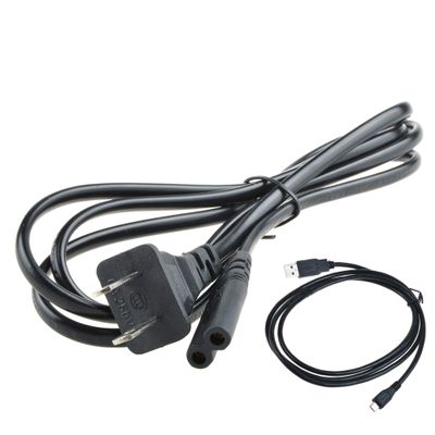 Digipartspower 2-Prong AC Charger Cable + USB Sync Charging Cord for Sony PlayStation 4 PS4 Con