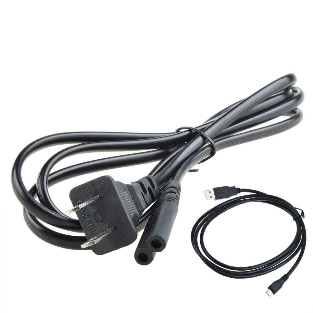 Digipartspower 2-Prong AC Charger Cable + USB Sync Charging Cord for Sony PlayStation 4 PS4 Con