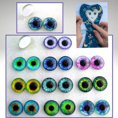 10 Pair Set Glass Cabochon Eyes (8mm)