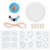 4 pcs Resin Molds Silicone Mold for Epoxy Resin Resin DIY Resin Casting Molds Kit Can be Used to Make Wind Chimes, Trays, Necklaces, Keychains, Coaster,Etc (MJ-1FL) view 1
