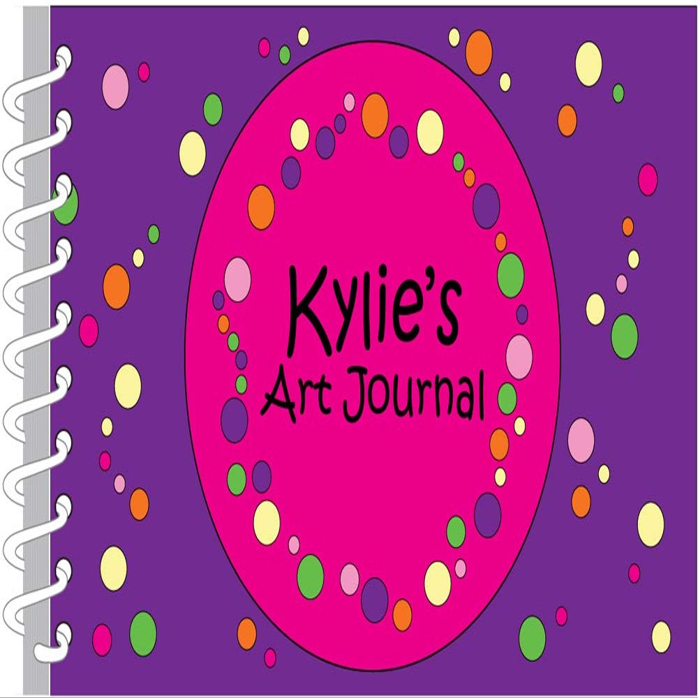 Bubbles Purple Personalized Art Journal | Custom Sketch Book for Kids | Monogrammed Sketchbook | Personalized Kids Gift | Kids Journal | Drawing Pad | Art Journal for Kids | Spiral Art Sketchpad