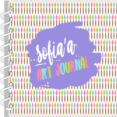 Pastel Paint Brushes Personalized Art Journal | Custom Sketch Book for Kids | Monogrammed Sketchbook | Personalized Kids Gift | Kids Journal | Drawing Pad | Art Journal for Kids | Spiral Art Sketchpad
