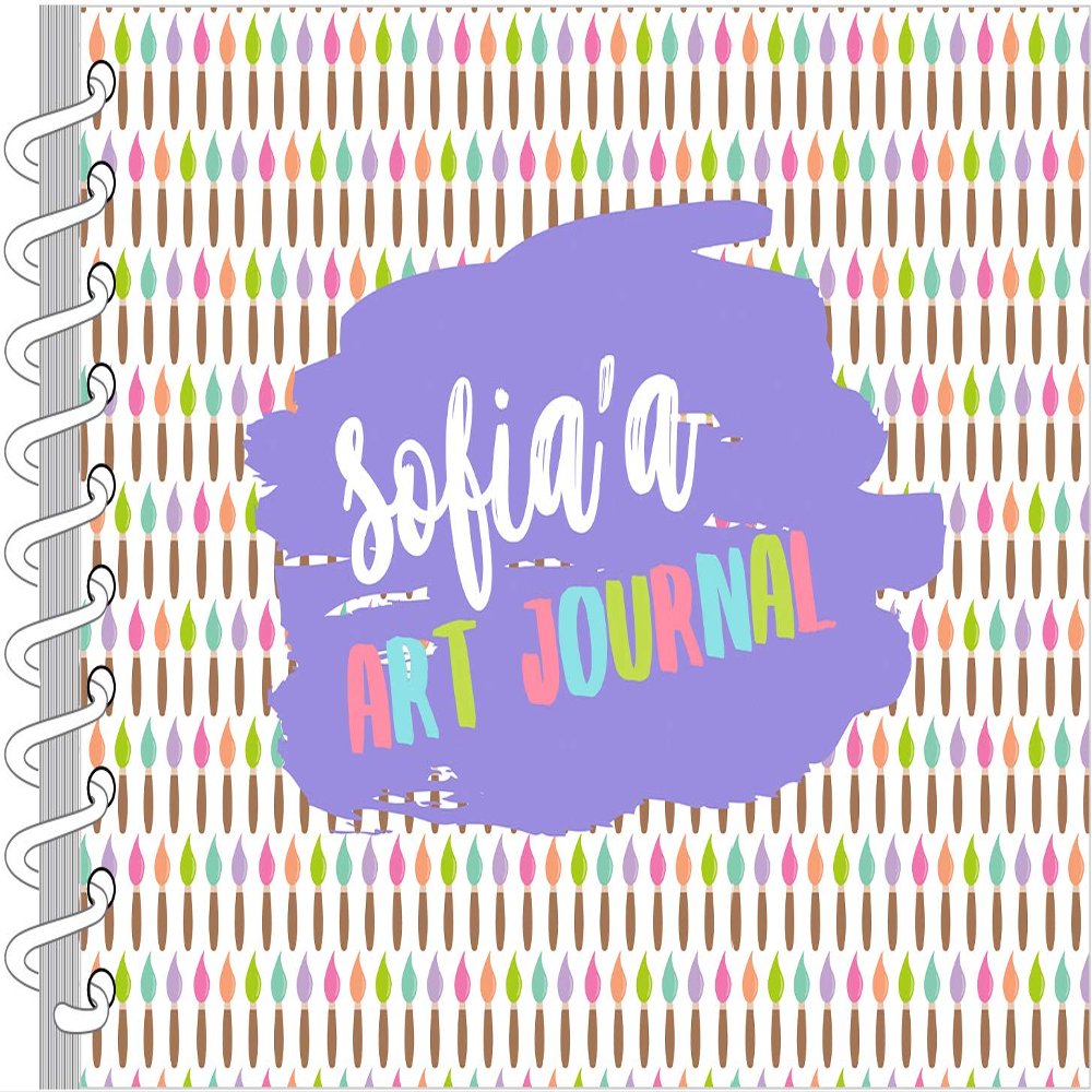 Pastel Paint Brushes Personalized Art Journal | Custom Sketch Book for Kids | Monogrammed Sketchbook | Personalized Kids Gift | Kids Journal | Drawing Pad | Art Journal for Kids | Spiral Art Sketchpad