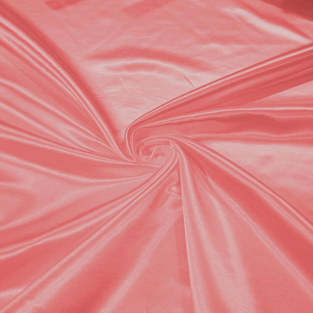 Backdrop King Inc, 58/60" Wide 100% Polyester Heavy Bridal Satin Fabric (Coral 44, 2 Yards)