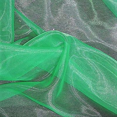 Backdrop King Inc, 58/60" Wide 100% Polyester Soft Light Weight, Sheer, See Through Crystal Organza Fabric (10 Yards, Jade Green # 48)