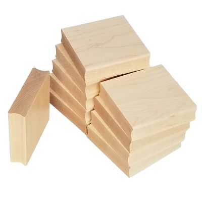2.9" x 2.9" Square Maple Wood Handle Mount for Rubber Stamp - Set of 10 Pieces