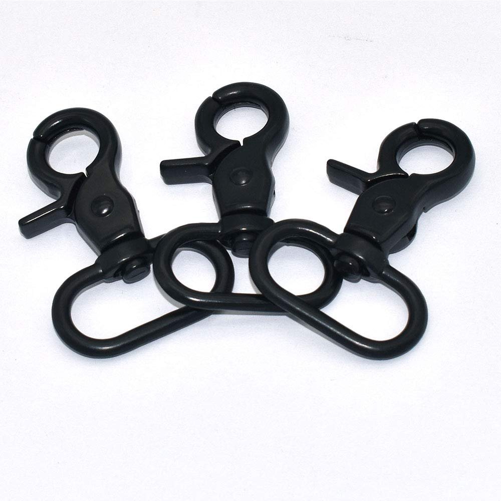 Black Swivel Clasps Connector Claw Dog Hook Snap Hook Lobster Clasp Key Chain Base Lanyards Clips for Purse Bags Handbag Strap 4 PCS 1"