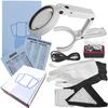 Sports Card Grading Kit Centering Tool, LED Magnifying Table Lamp for Handsfree, High Intensity Magnifying Loupe, Microfiber Cloth view 1