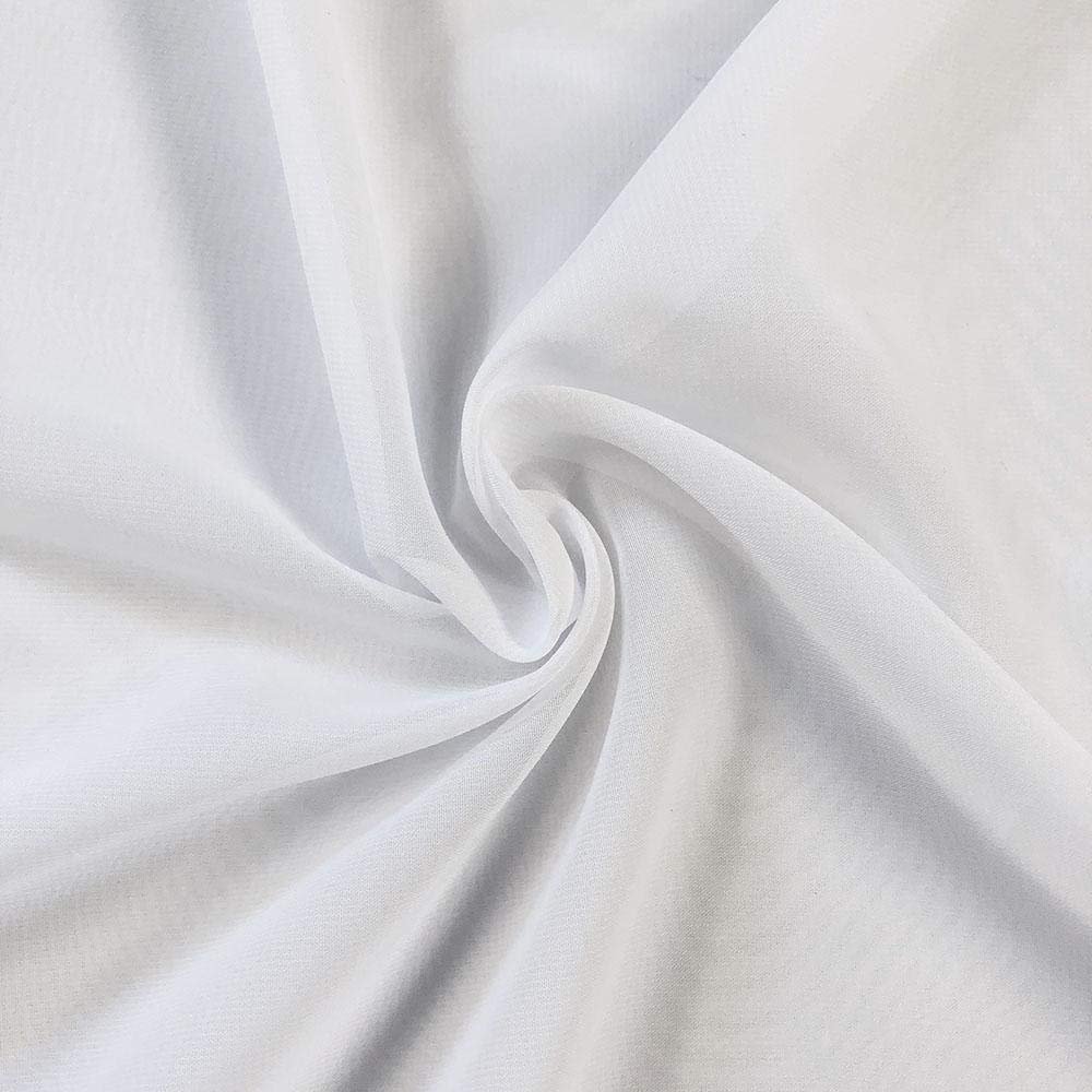 Backdrop King Inc, 58/60" Wide 100% Polyester Soft Light Weight, Sheer, See Through Chiffon Fabric (3 Yards, White)