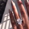 CHWLNJN 925 Sterling Silver Shiny Oval Cut 3ct CZ Diamond Ring Fashion Ladies Cubic Zirconia Infinity Halo Engagement Ring Solitaire Eternal Diamond Wedding Ring Size 6-10 (8) view 2
