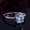CHWLNJN 925 Sterling Silver Shiny Oval Cut 3ct CZ Diamond Ring Fashion Ladies Cubic Zirconia Infinity Halo Engagement Ring Solitaire Eternal Diamond Wedding Ring Size 6-10 (8) view 3