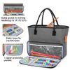 Yarwo Knitting Crochet Bag, Yarn Storage Tote Bag for WIP Projects, Yarn Skeins, Crochet Hooks and Knitting needles, Christmas & New Beginnings Gifts for Women, Gray with Arrow (Bag Only) view 2
