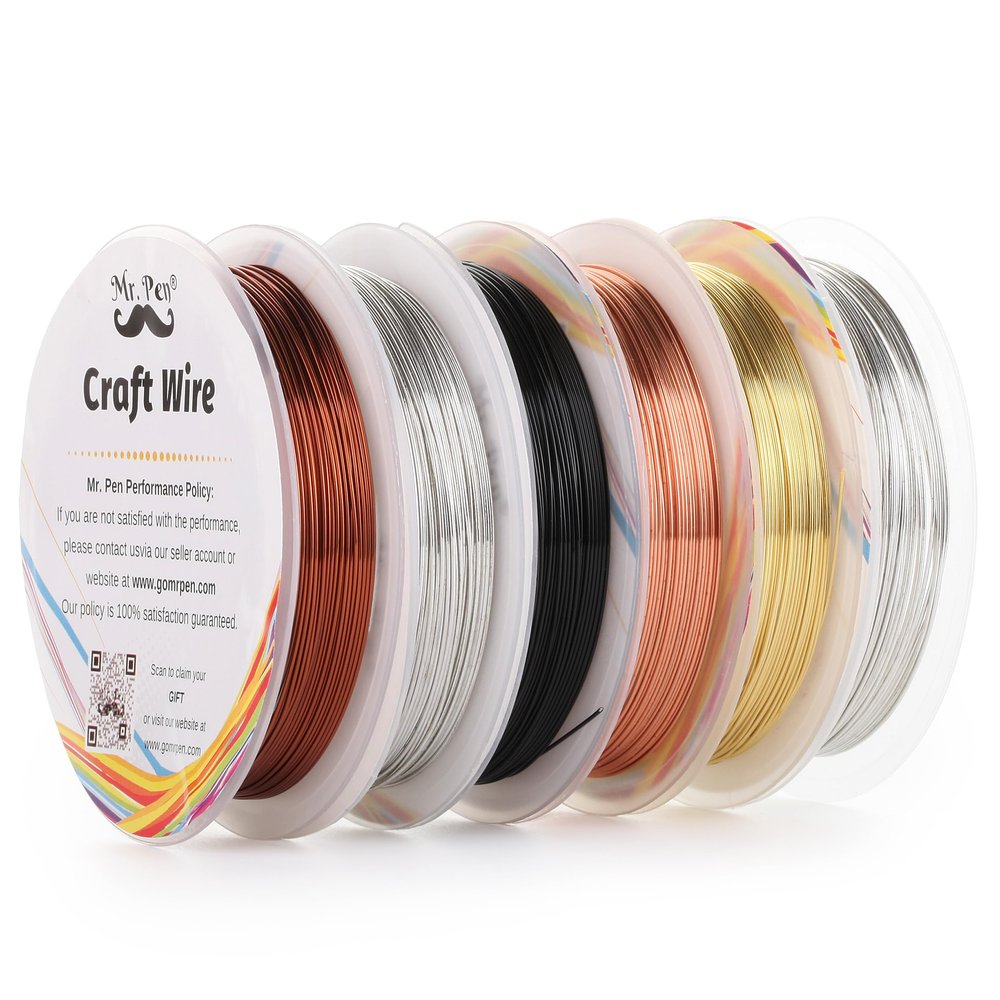 Mr. Pen's Beading Wire for Crafting 24 Gauge, 6 Rolls x 19.6 Feet Each