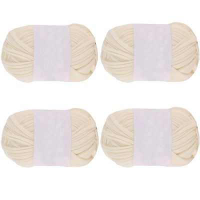 400g T-Shirt Yarn Rice White Spaghetti Yarn Elastic Strong Cloth T Shirt Trapillo Yarn Crocheting Ribbon Yarn Accessory Yarn Knit Basket Crochet Bag Materials
