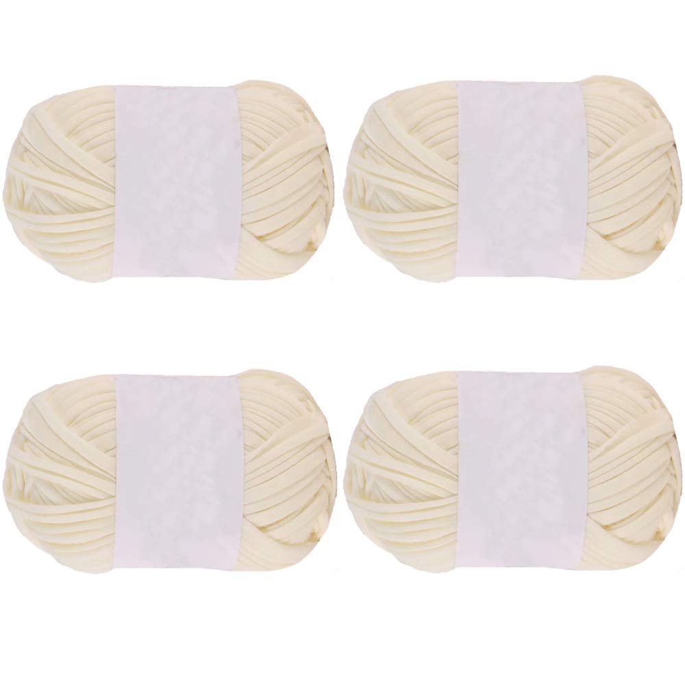 400g T-Shirt Yarn Rice White Spaghetti Yarn Elastic Strong Cloth T Shirt Trapillo Yarn Crocheting Ribbon Yarn Accessory Yarn Knit Basket Crochet Bag Materials