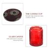 6 Pcs 2.7 X 3.5 Inch Embossed Glass Candle Jars with Classification Label for Candle Making and Craft Storage view 2