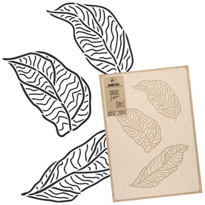 NAKLEO Floral Large Wall Painting Stencil 23,2" x37,4, Art Deco Tropical Leaves Outline Pattern, Reusable Plastic Flower Template, DIY Art and Craft Home Decor, Floor Wood Fabric Furniture