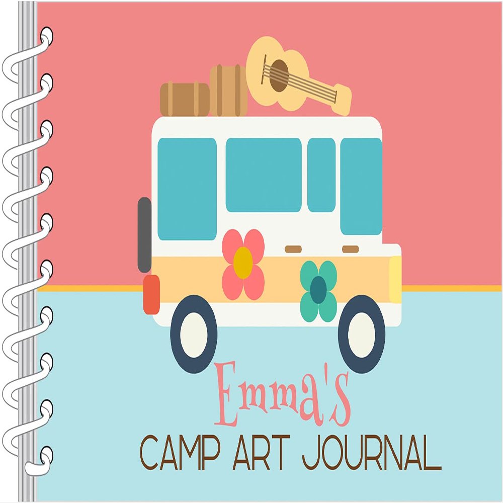 Camp Groovy Personalized Art Journal | Custom Sketch Book for Kids | Monogrammed Sketchbook | Personalized Kids Gift | Kids Journal | Drawing Pad | Camp Art Journal for Kids | Spiral Art Sketchpad