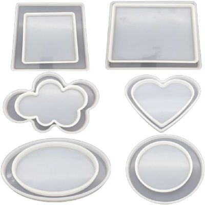 Crystal Drop DIY Clay Pressing Plate Table self Made Silica Gel Mold Cloud Heart Oval Long Square Mold (Rectangle 19 * 15cm)