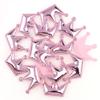 MSCFTFB 100 Pieces 5 Star Heart Crown Shaped Pad Appliques Sew on Patches Embellishments Trims for DIY Birthday Wedding Cake Topper Scrapbook Hair Accessories Craft Supplies (Crown, Pink) view 1