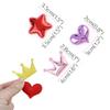 MSCFTFB 100 Pieces 5 Star Heart Crown Shaped Pad Appliques Sew on Patches Embellishments Trims for DIY Birthday Wedding Cake Topper Scrapbook Hair Accessories Craft Supplies (Crown, Pink) view 2