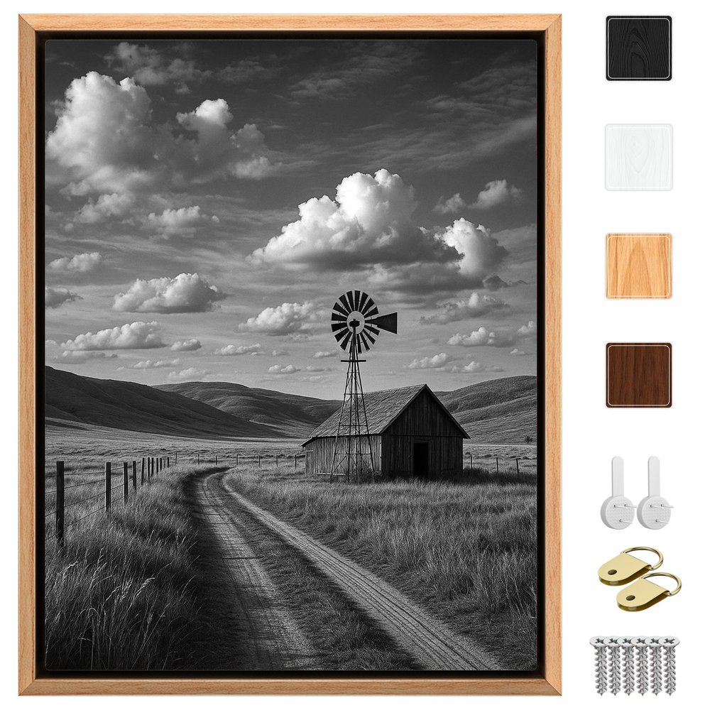 Sunwes Canvas Floater Frame for 11.25Deep Gallery Wrapped Canvas, Wood-Look Floating Frame Wall Artwork for Oil Paintings, Gallery Bedroom, Living Room, Studio, Made in USA (Light Oak,14x18)