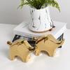 Ceramic Joe Hand-Crafted Ceramic Elephant Baby Elephant Ornaments Gold Indoor Creative Home Crafts Animal Ornaments Two Pieces view 2