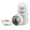 DLIBUY 100 Pcs 30ml 30g Empty Round White Aluminum Tin Jars with Screw Lids Cosmetics Lip Balm Containers Pots for DIY Candle Salve Powder Crafts Storage Cans 3x Alu Spoon, 100x 3.5cm Labels view 3