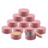 DLIBUY 100 Pcs 150ml 150g Empty Round Pink Aluminum Tin Jars with Screw Lids Cosmetics Lip Balm Containers Pots for DIY Candle Salve Powder Crafts Storage Cans 3x Alu Spoon, 100x 70cm Labels view 1