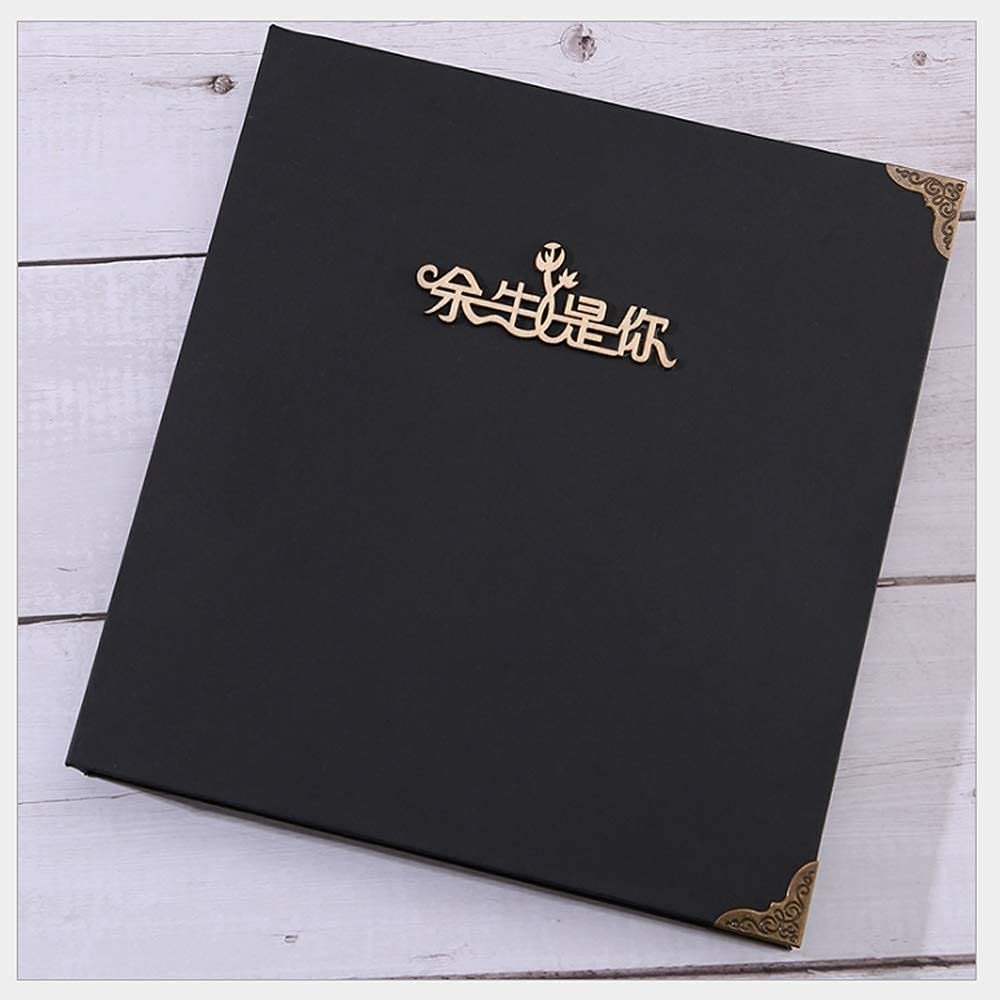 NZDY Blank Pages Memory Book Self Adhesive Film Covered Album Manual Christmas Birthday Gift Simple Retro DIY Handmade Scrapbook for Romantic Couple Anniversary,