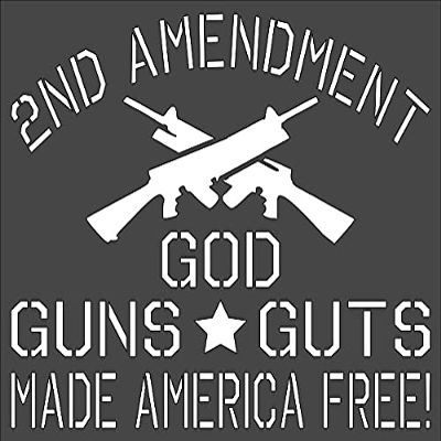 1 PCS 8x10 inch Custom Cut Stencil, (NC-86) 2nd Amendment Crafts, Arts, Scrapbooking - Painting on The Wall, Wood, Glass and Other