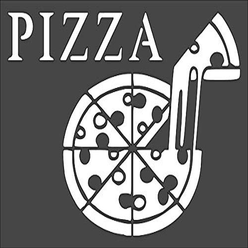 1 PCS 7x11 inch Custom Cut Stencil, (ND-45) Pizza Crafts, Arts, Scrapbooking - Painting on The Wall, Wood, Glass and Other