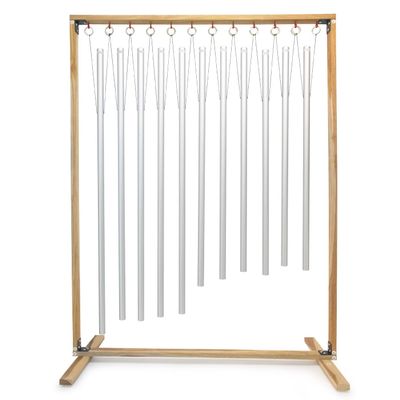 Set of 11 Planetary Tuned Healing Chimes with Wooden Stand Includes 11 Chimes, Stand, & Mallet/Tuned Based on Planetary Bodies of the Solar System/Great for Sound Healing