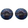 Dark Raven Blue and Purple Viking Glass Eyes Fantasy Cabochons Pair for Art Doll Parts, Sculpture, Jewelry Making, Taxidermy, Raven, Flatback Dome Fantasy Pendant (8mm) view 2