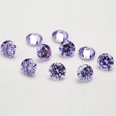 10pcs/Lot 4.0;20mm Round Shape Loose Stone Lavender Color Cubic Zirconia Synthetic Gems for Jewelry DIY Stone - (Item Diameter: 15mm 10pcs)