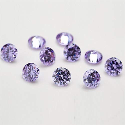 10pcs/Lot 4.0;20mm Round Shape Loose Stone Lavender Color Cubic Zirconia Synthetic Gems for Jewelry DIY Stone - (Item Diameter: 15mm 10pcs)