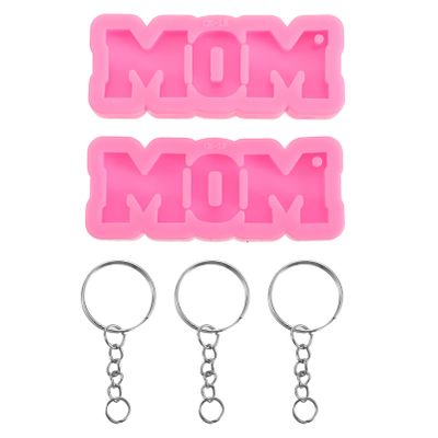EXCEART 2pcs Mother's Day Silicone Key Chain Molds for Creative Crafts Key Unique Custom Epoxy Mold for and Art Projects