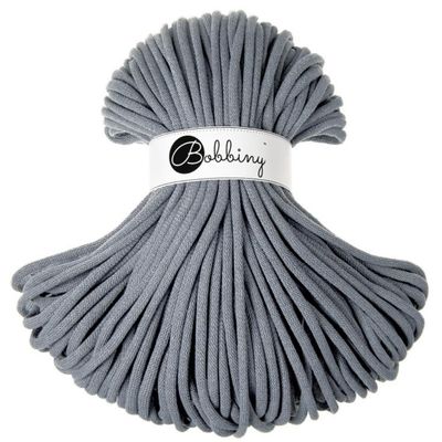 Bobbiny Jumbo 9mm Braided Macrame Cord (Steel) 108yds/330ft