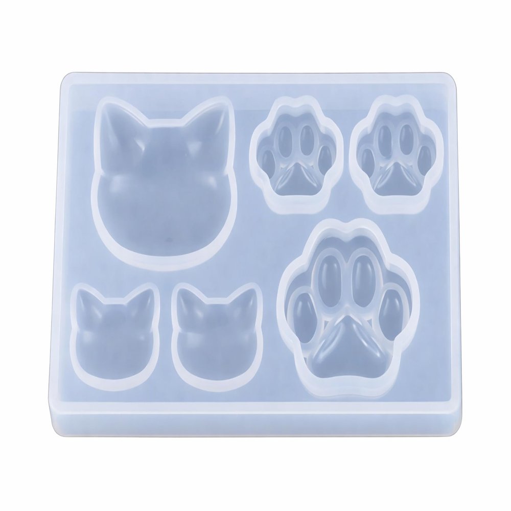 Silicone Resin Mold Ultra-Tiny Cat Paw Animal-Theme Jewelry Casting Tray for Charms Pendants Earrings Keychains DIY Craft
