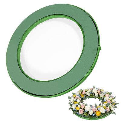 DOITOOL Floral Foam Ring 16.5 inch Flower Foam Wreath Base Green Wet Floral Mud with Suction Cups for Artificial or Fresh Flowers, Arrangements Bricks Supplies for Florist Wedding Car Decoration