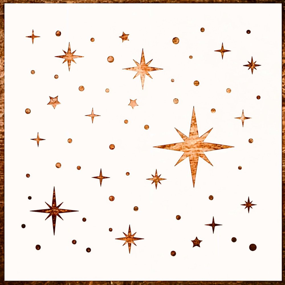 12 inch Large Star Stencil for Painting - Twinkle Star Wall Stencil for Painting Large Pattern on Wood, Canvas, Tile, Fabric and Furniture Reusable and Easy to Use for Home Decor