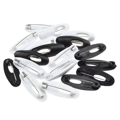 Binzzo 3.7cm Length Hijab Pins Smooth Surface Sharp Bear Force Prevent Ripping Reliable Clips Hold Sturdy Durable Plastic Safety Pins Black White 50 PCS for Muslim Saree Chiffon Scarf Jersey Blouses